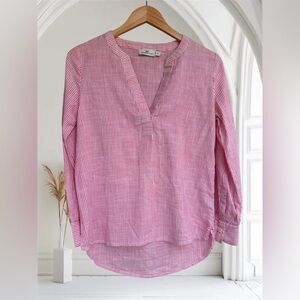 Vineyard Vines cotton blend Pink Striped Women's long sleeve top sz XS Euc, 014